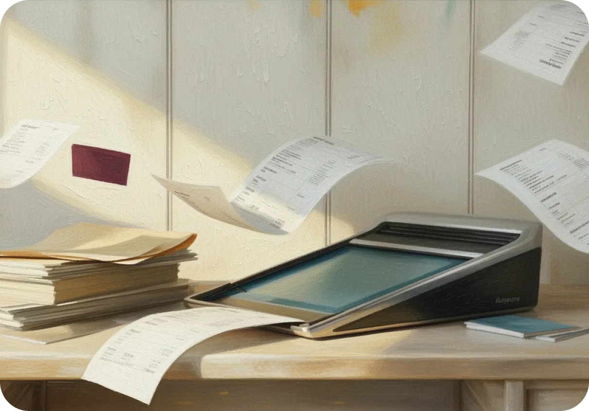 Close-up of work