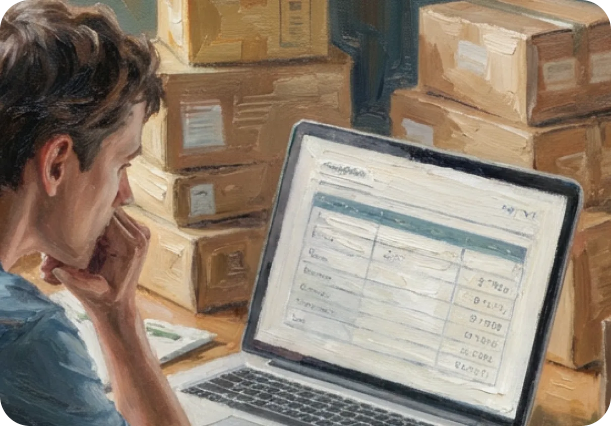 Close-up of work