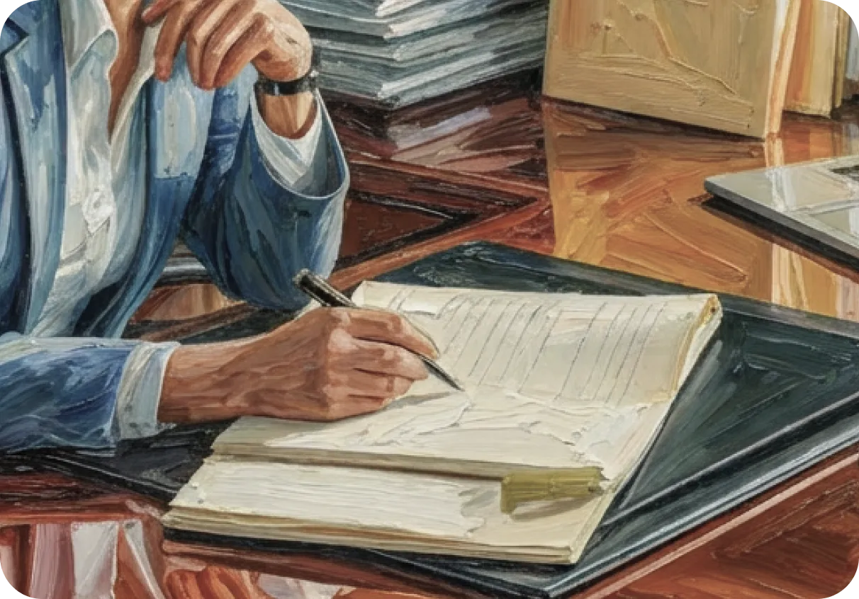 Close-up of work