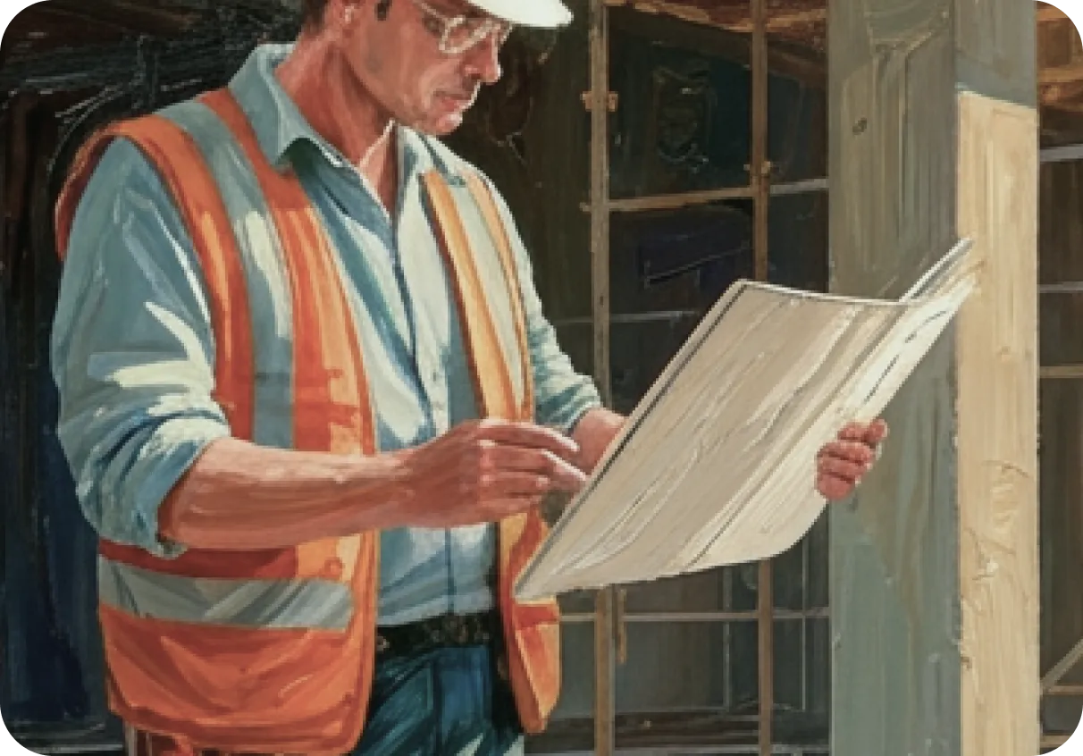 Close-up of work