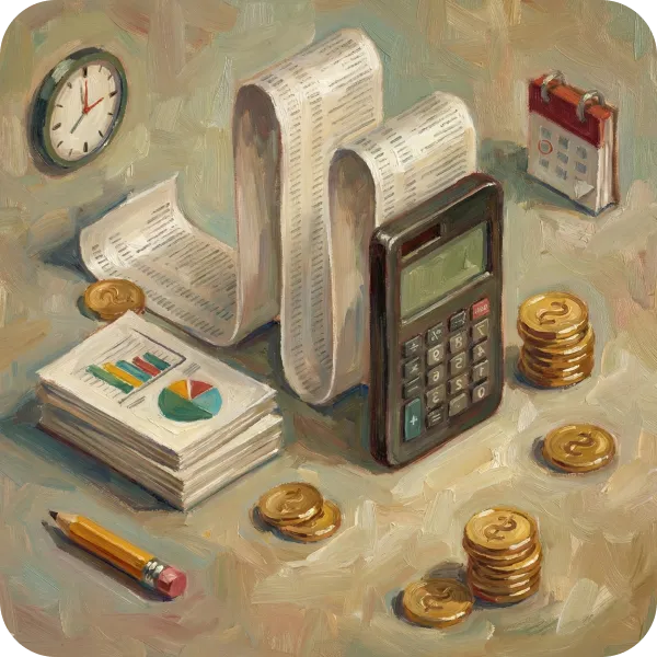 Person working on taxes