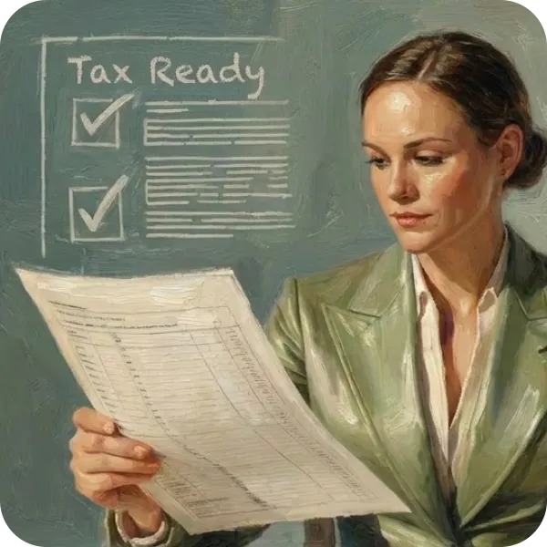 Person working on taxes